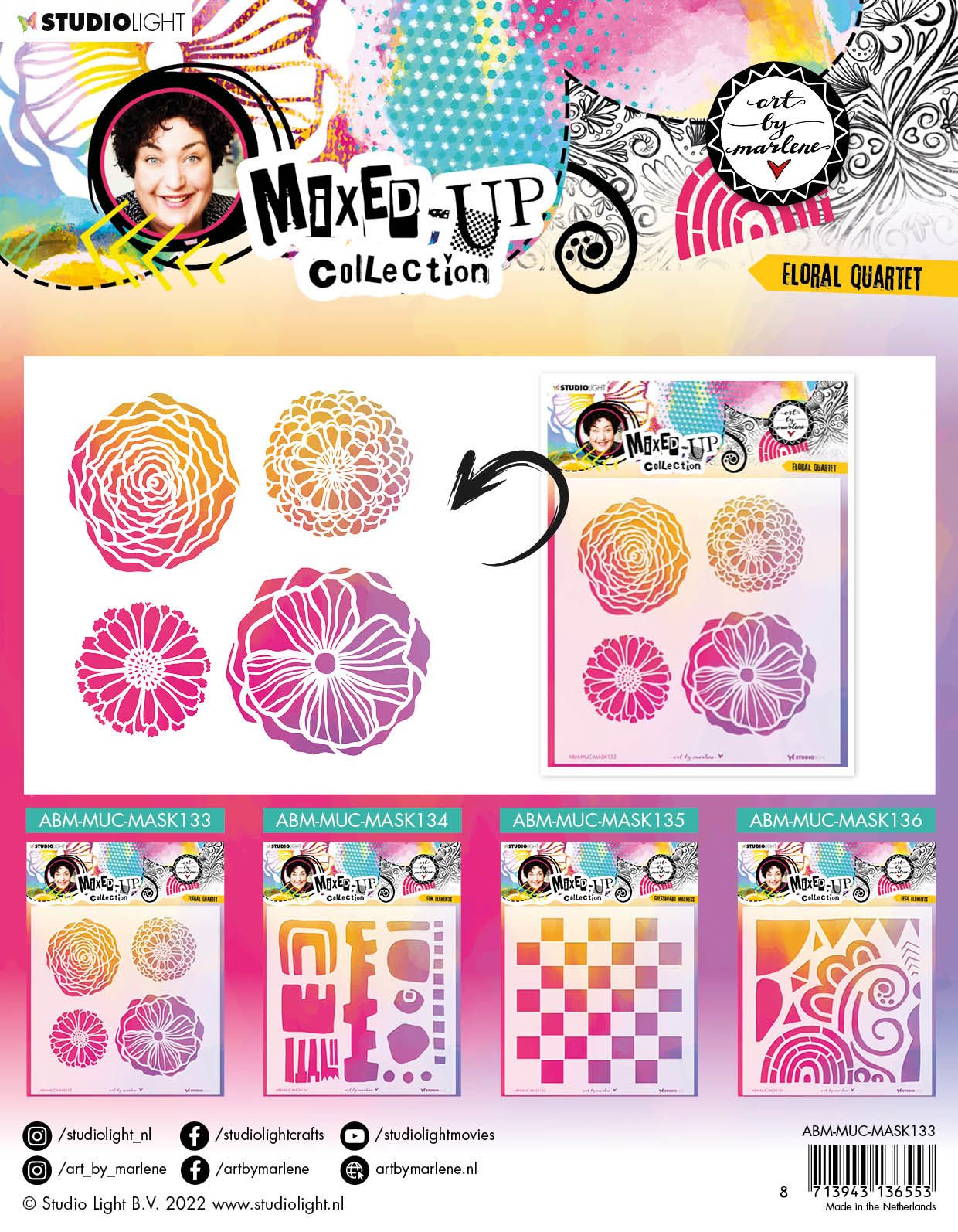 Art by Marlene-Mixed Up Collection-Floral Quartet-Stencils