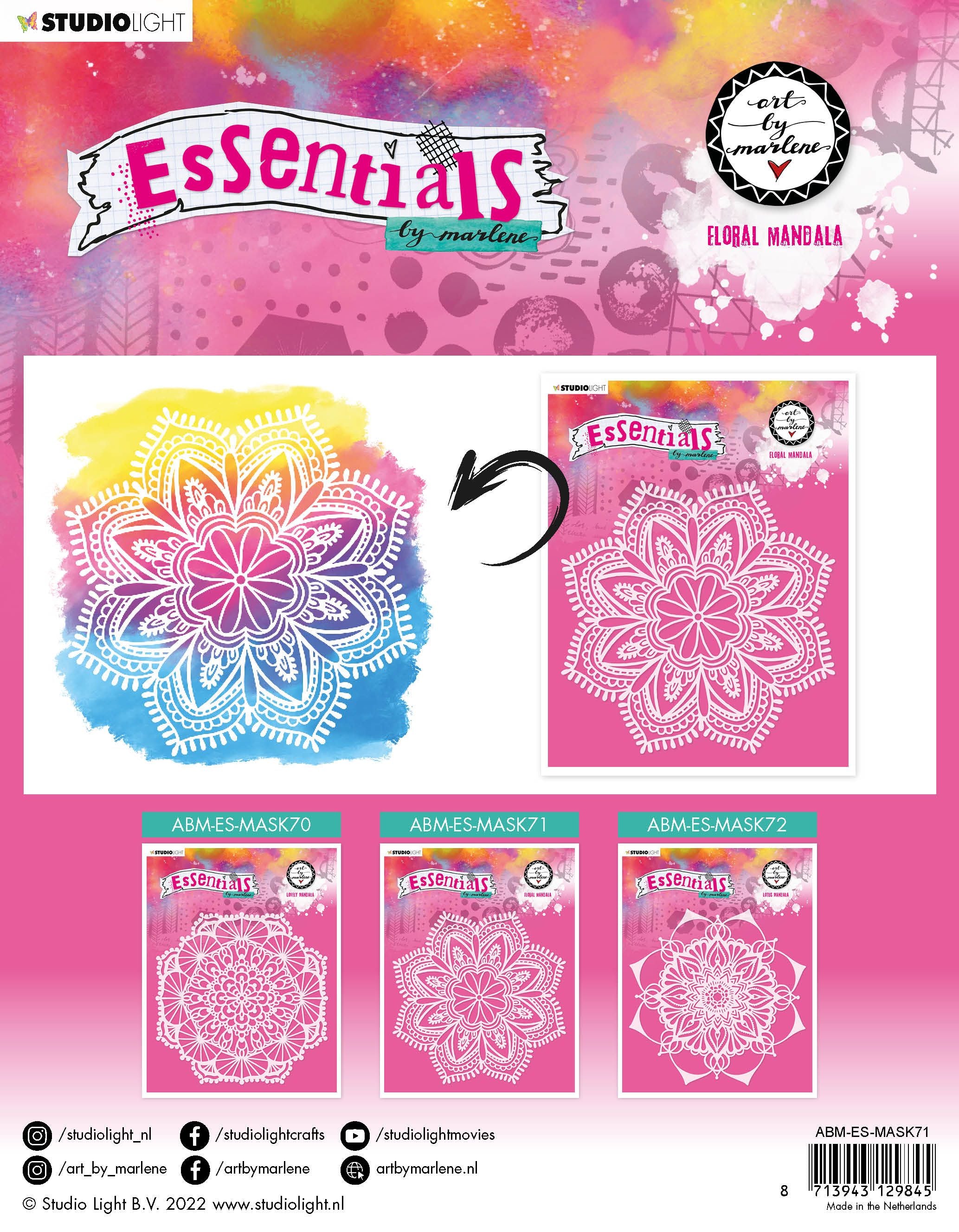 Art By Marlene Essentials Stencil FLORAL MANDALA