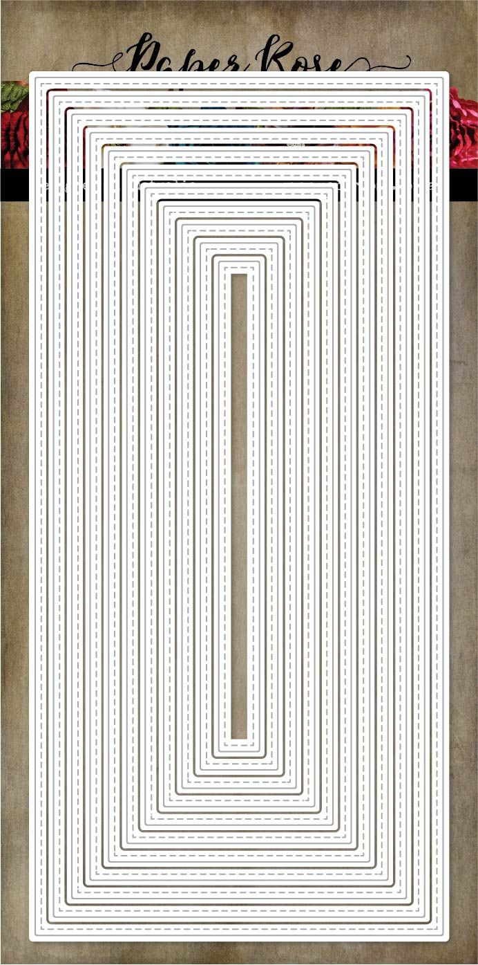 Paper Rose Metal Die Nesting Slimline Rectangles