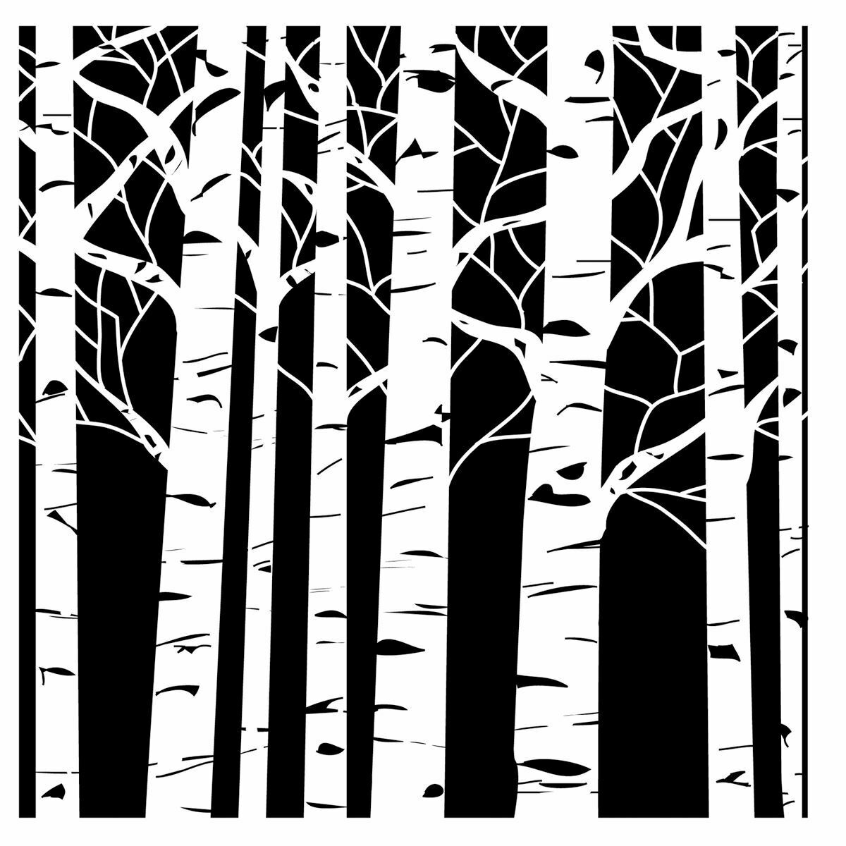TCW 12 x 12 Stencil Aspen Trees