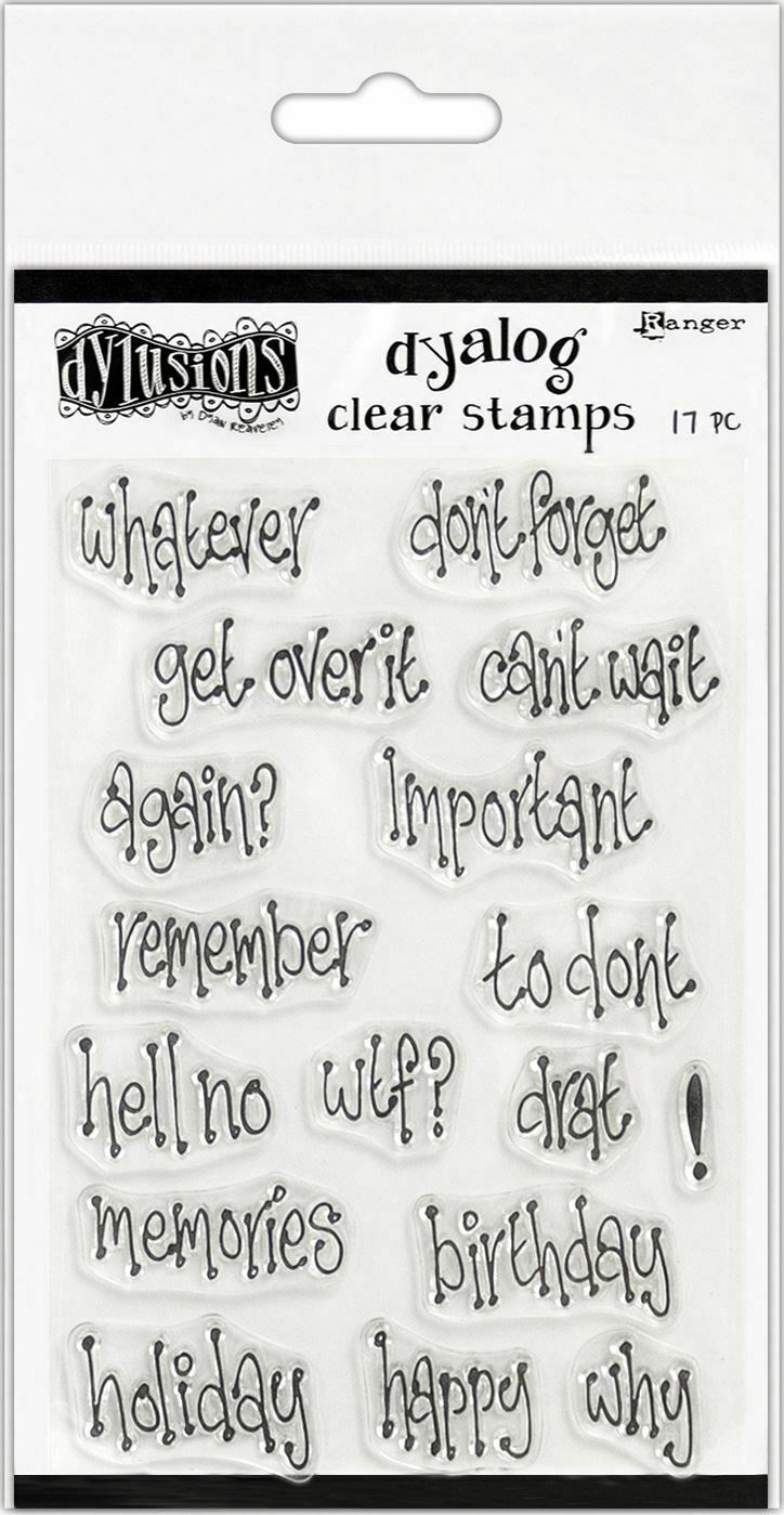 Dylusions Dyalog Clear stamps Whatever