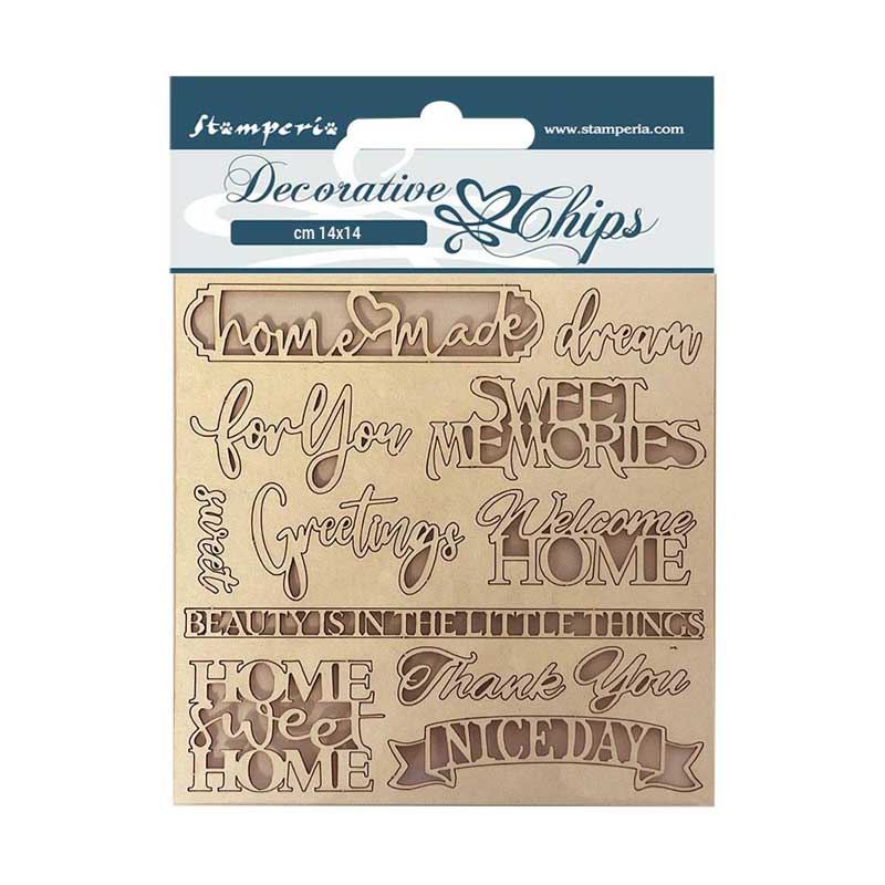 Stamperia Decorative Chips Cassa Grande Message