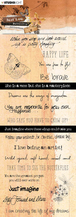 Studio Light - Just Lou Butterfly Collection Chipboard Phrases
