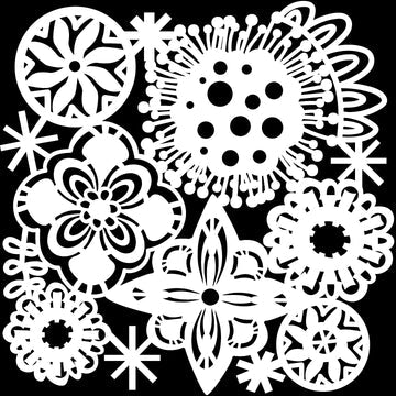 TCW Festive Flowers 12 x 12 Stencil