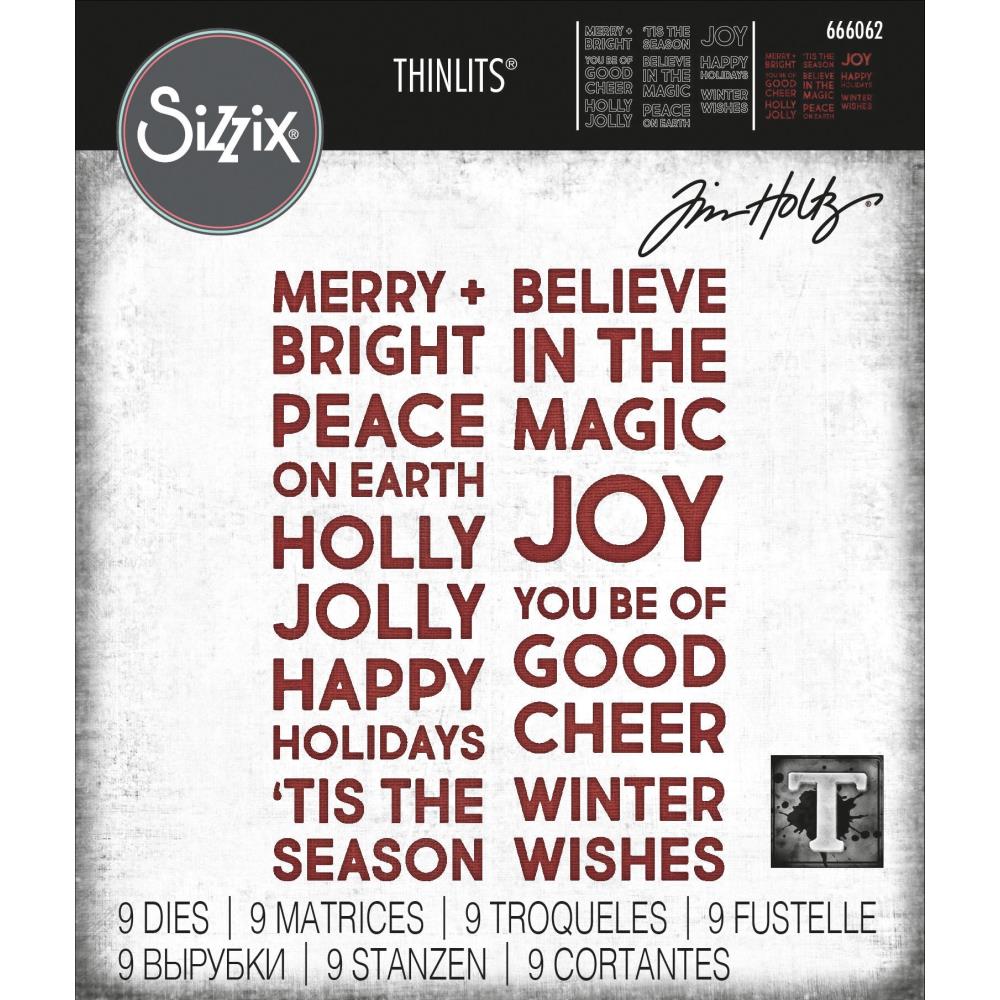 Sizzix Thinlits Dies - Bold Text Christmas