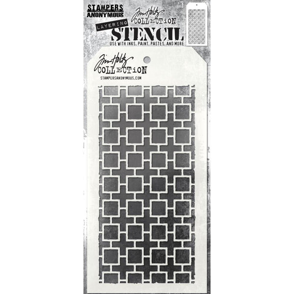 Tim Holtz- Stampers Anonymous - LAYERING STENCIL LINKED SQUARES