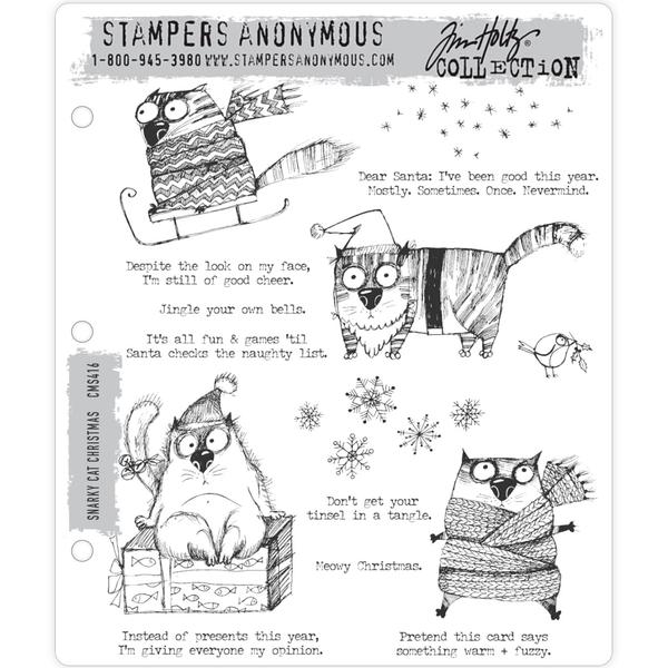 Tim Holtz -Stampers Anonymous "Snarky cat Christmas "