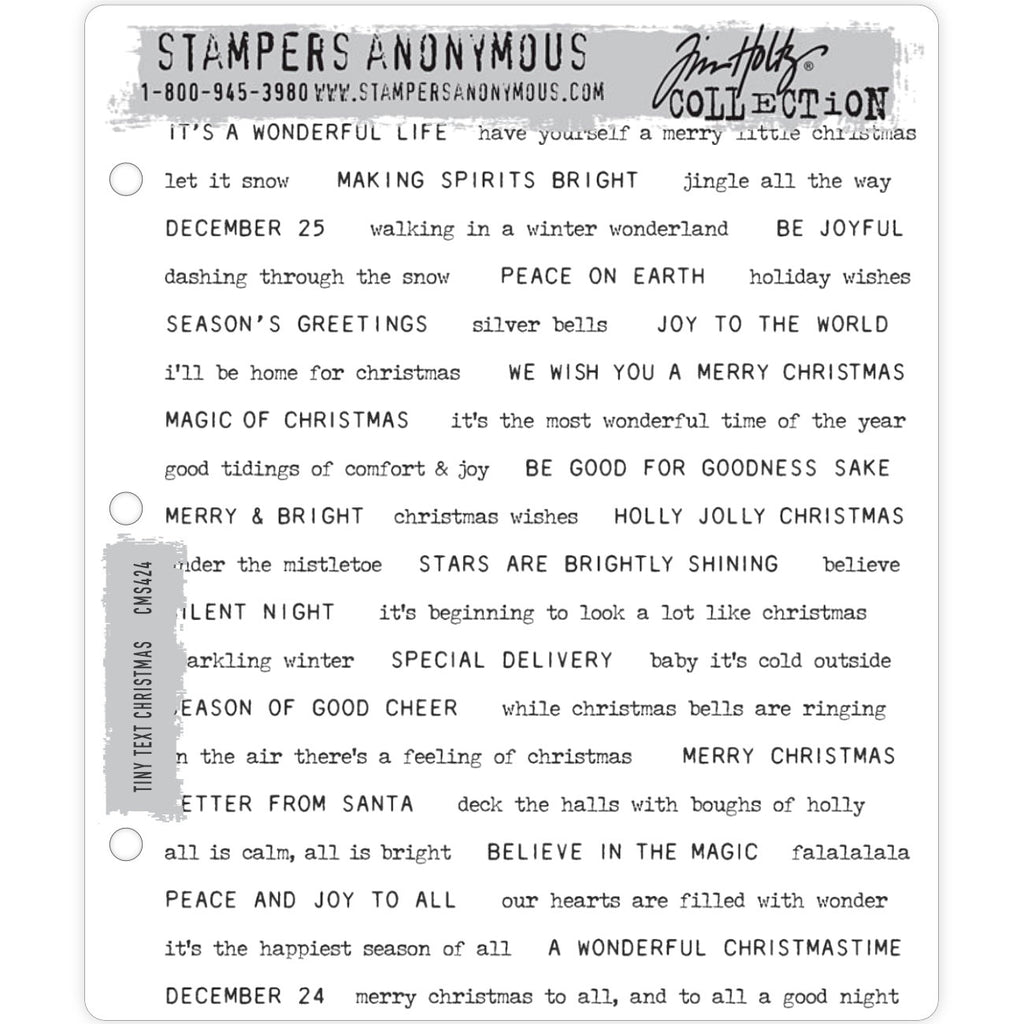 Tim Holtz-Stampers Anonymous- Stamp set-Tiny Text Christmas