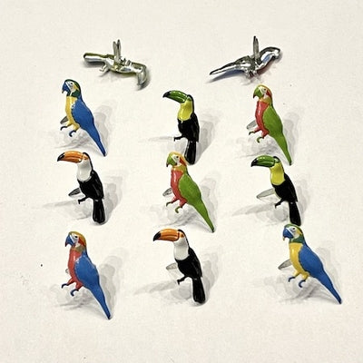 Tropical Birds Brads 12 pieces