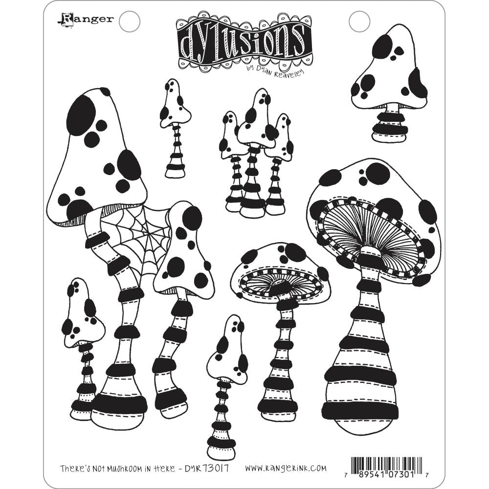 Dylusion stamps - Theres not Mushroom in Here