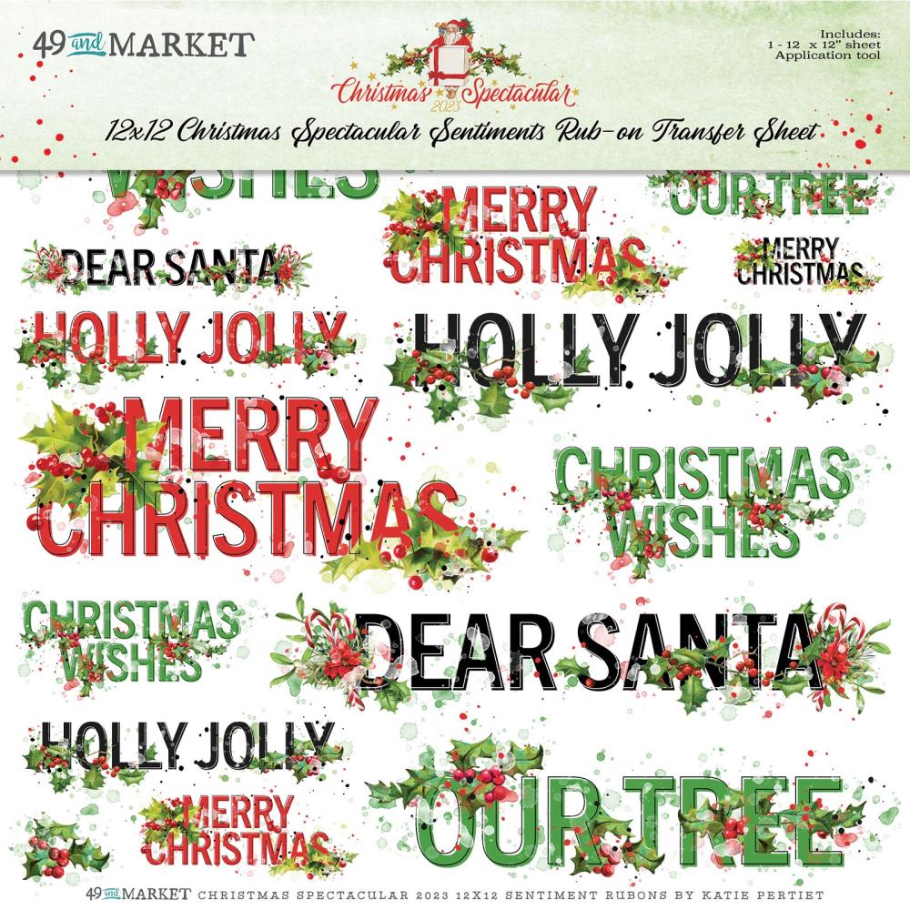 49 and Market - Christmas Spectacular Sentiments Rub - on Transfer Set