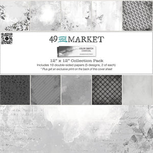 49 and Market 12 x 12 Collection  Pack   -  Color swatch charcoal