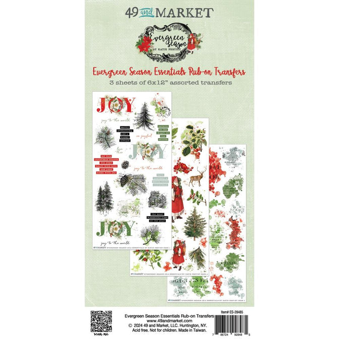 49 & Market  - Evergreen Season  Essentials Rub on Transfers