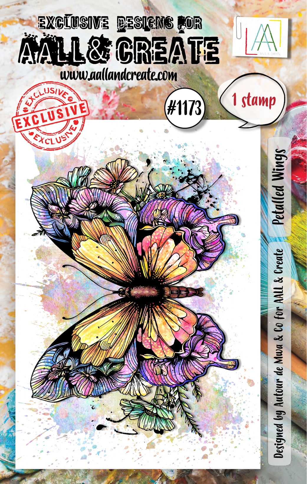 AALL & CREATE - Petalled Wings A7 stamp  #1173