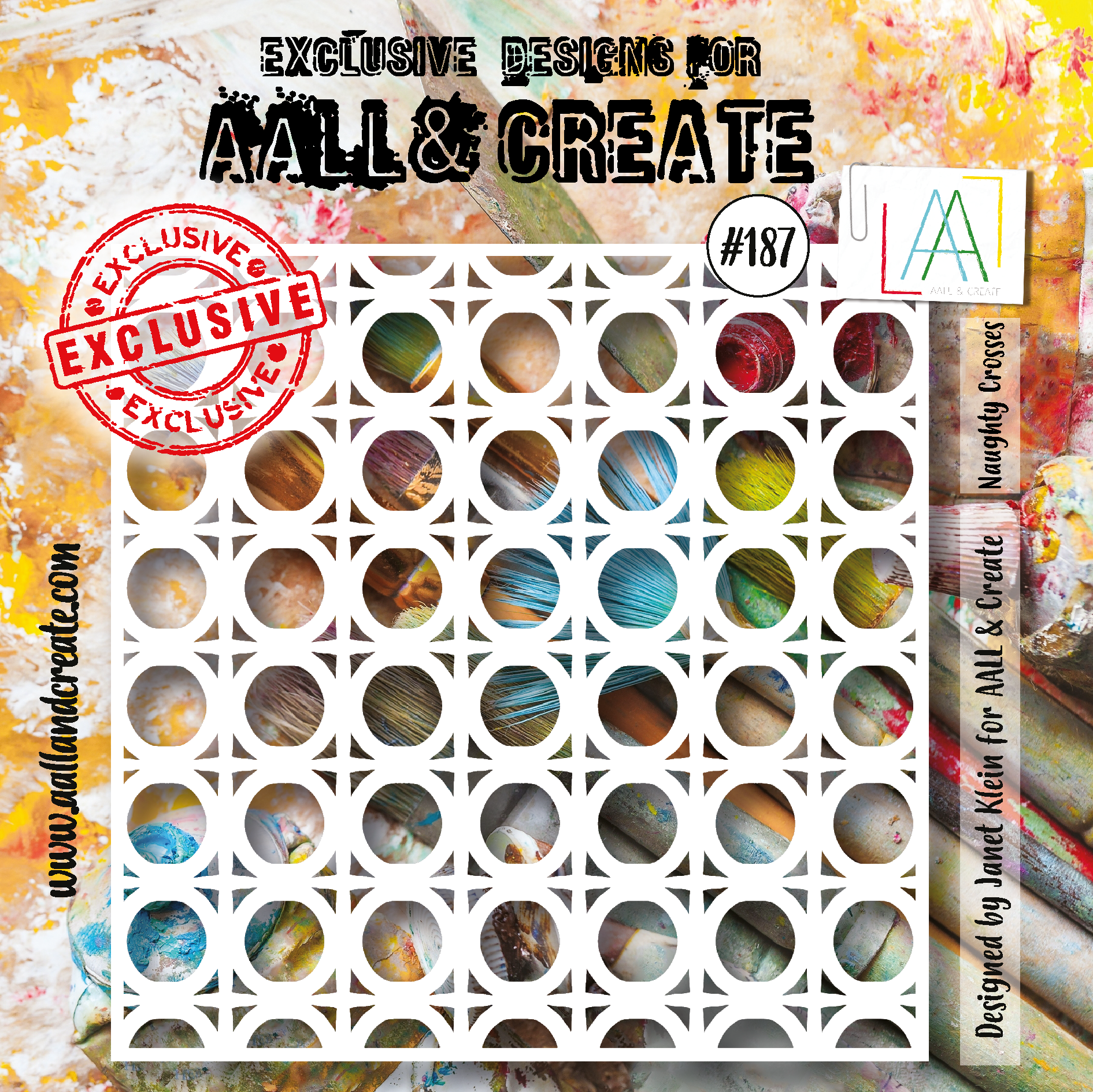 AALL & Create 6 x 6" Stencil Naughty Crosses
