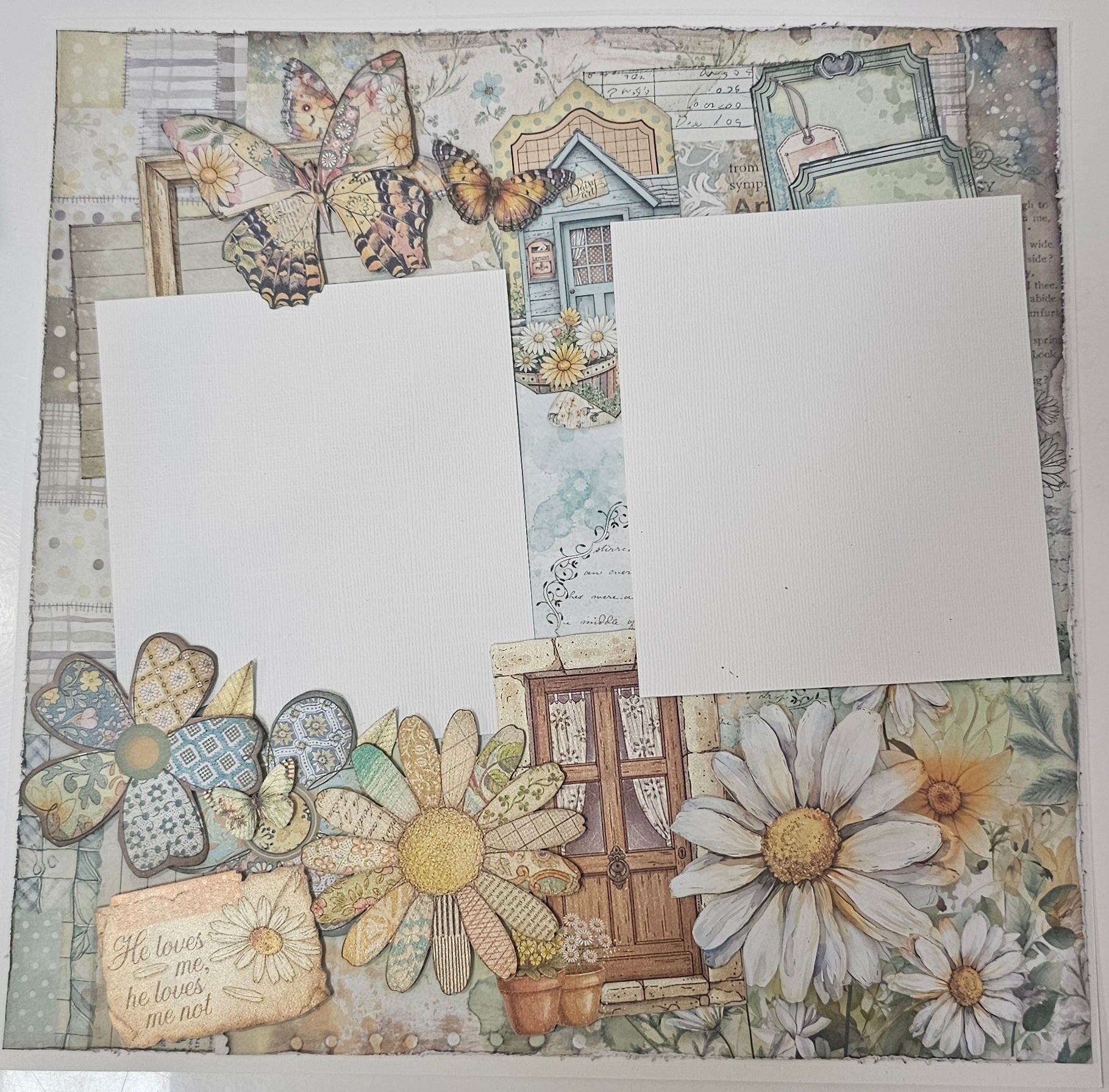 Hillbilly Scrappin - 3 Page layout -Daisy by Stamperia