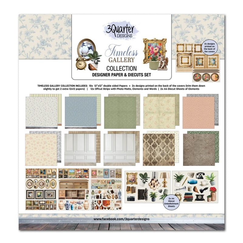 3Quarter Designs Timeless Gallery 12x12 Collection Designer Paper & Diecuts Set
