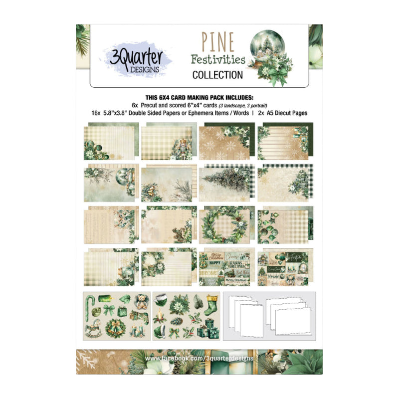 3Quarter Designs – Pine Festivities 6x4 Card Making Pack
