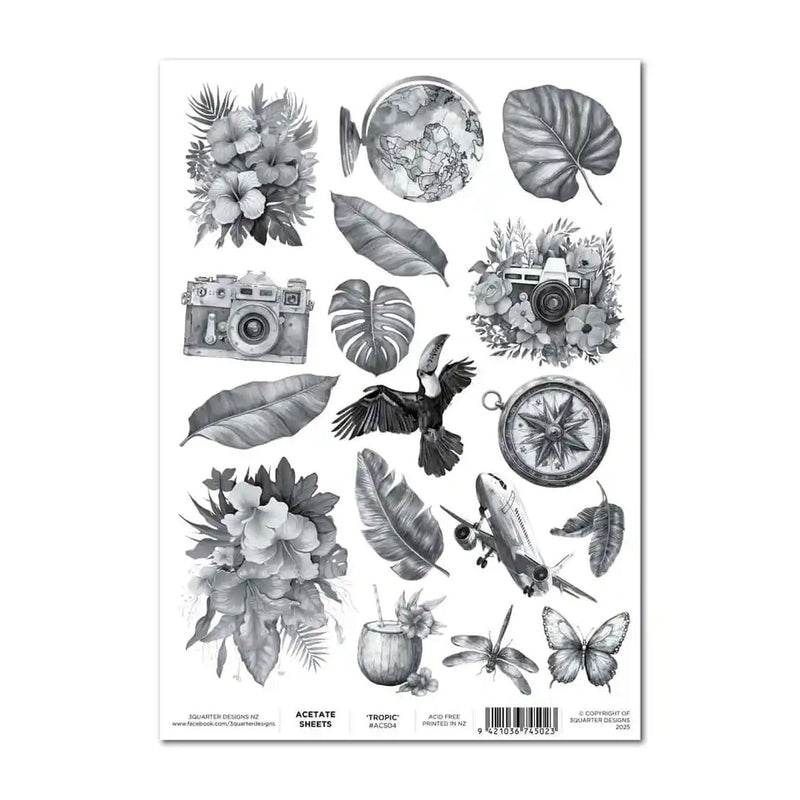 3 Quarters Acetate Sheet Tropic