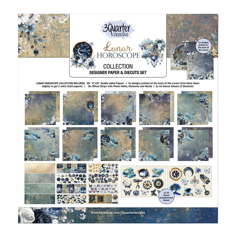3 Quarter Designs  - Lunar Horoscope 12" x 12" Collection Pack