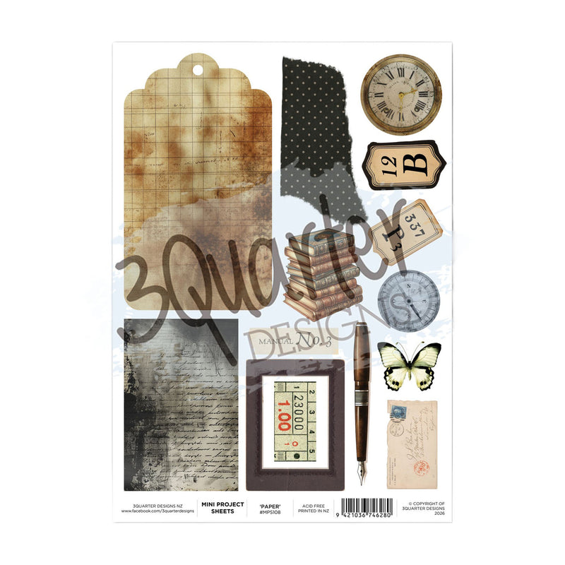 3Quarter Designs -  Mini Project sheets  - Paper Tales