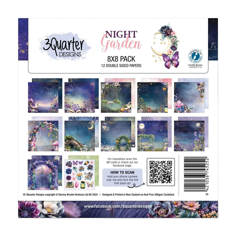 3Quarter Designs -  8 x 8  Paper Collections -   Night Garden