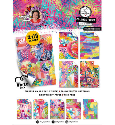 Art by Marlene  Handpainted Papers Collage Paper Pack