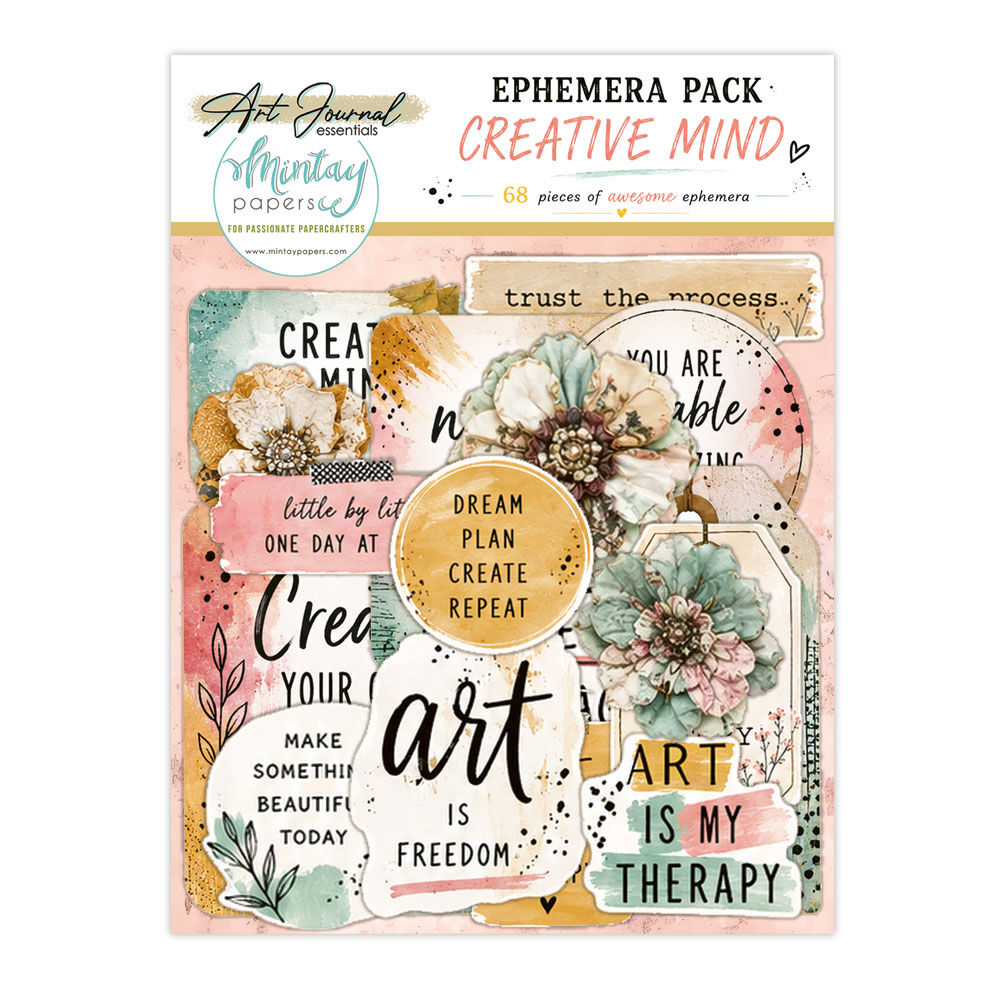 Mintay Art Journal Essentials - Creative Mind Ephemera Pack