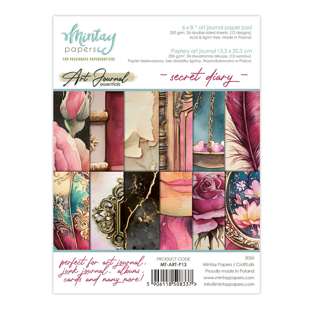 Mintay Art Journal Essentials - Secret Diary 6x8" Paper Pad