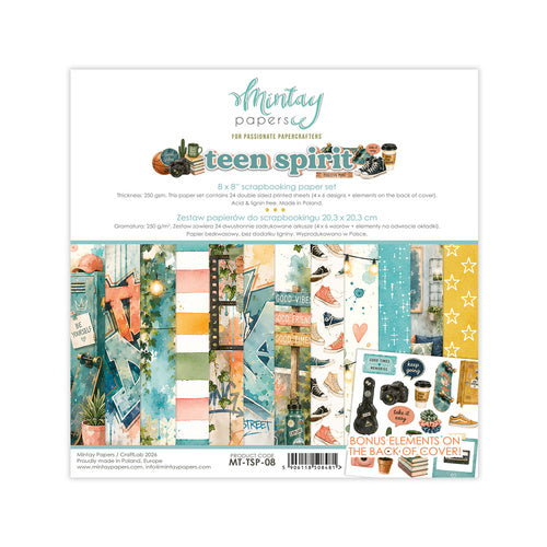 Mintay Teen Spirit 8x8" Scrapbooking Paper Set