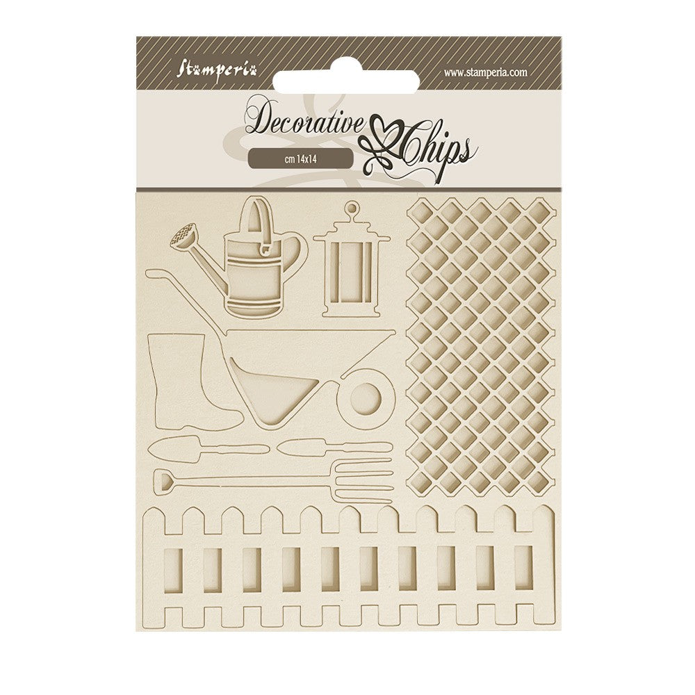 Stamperia Decorative Chips Garden tools