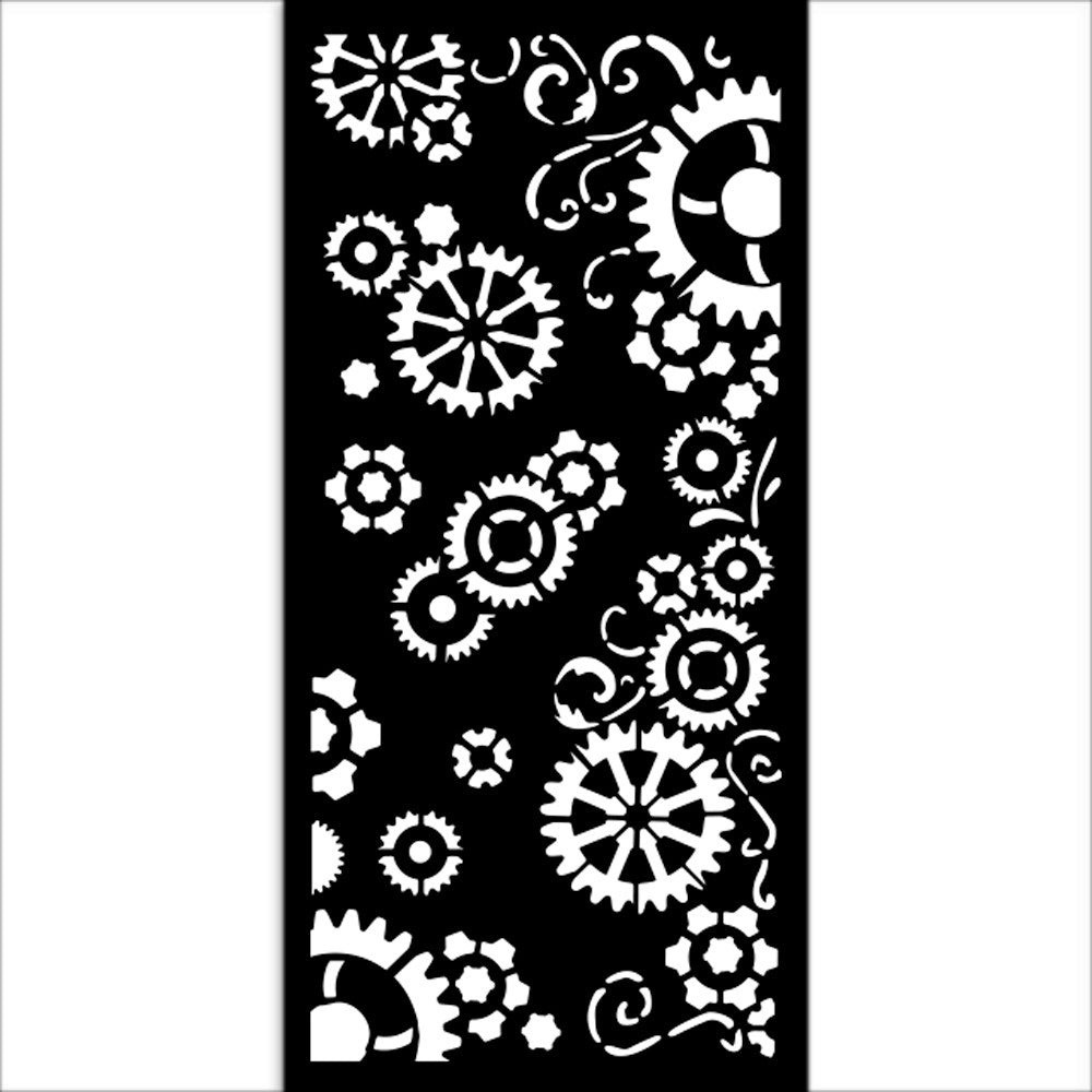 Stamperia Thick stencil cm 12X25 - Gear up for Christmas gears