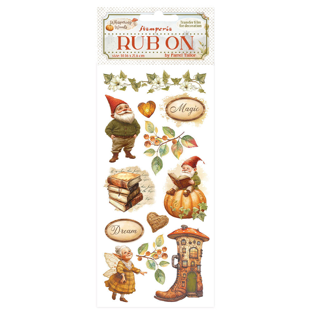 Stamperia Rub-On 4.17"x 8.5" - Whispering Woods - Gnome