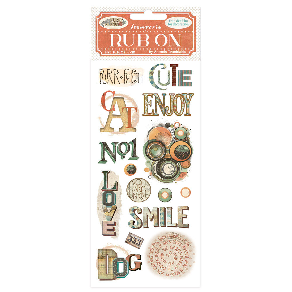 Stamperia - Furry Friends - Writings Rub On