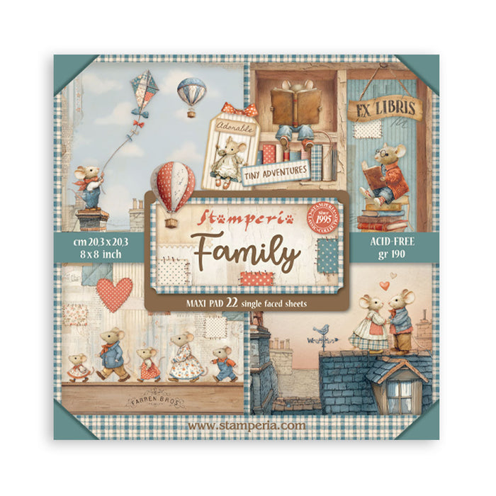 STAMPERIA - Family 8 x 8 paper collection 22 pkt