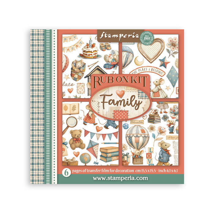 STAMPERIA - Rub Ons  - FAMILY-  6 pages Family rubon Kit