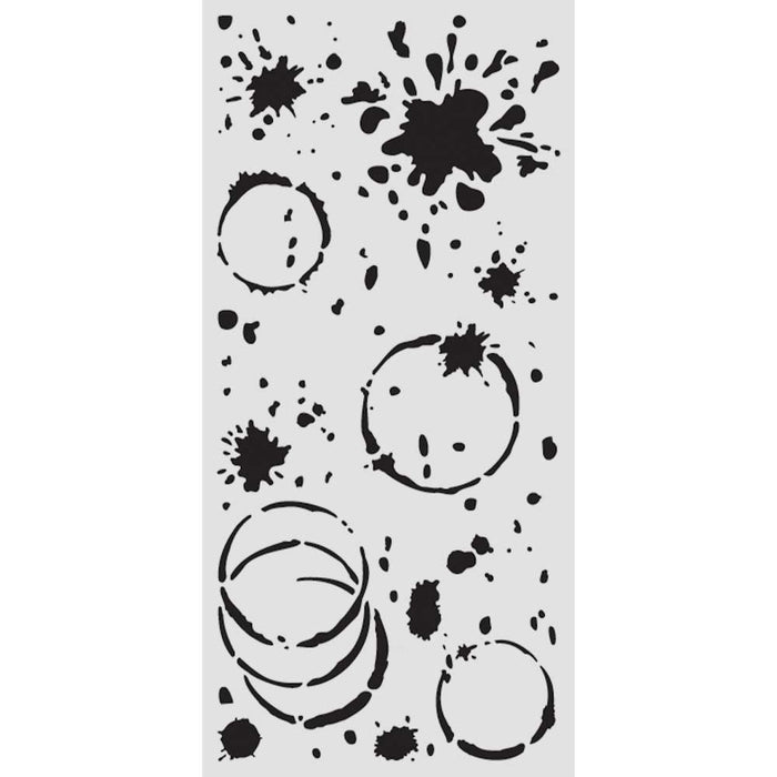 Stamperia - Stencil   -  Secret Diary  Ink splatter  12 x 25cm