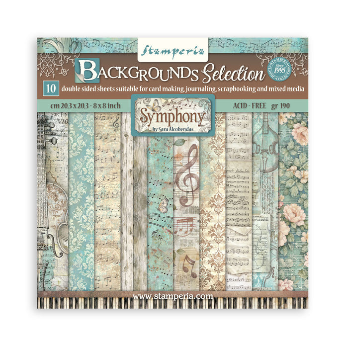 Stamperia Symphony Backgrounds Selection 8x8 inch by Sara Alcobendas
