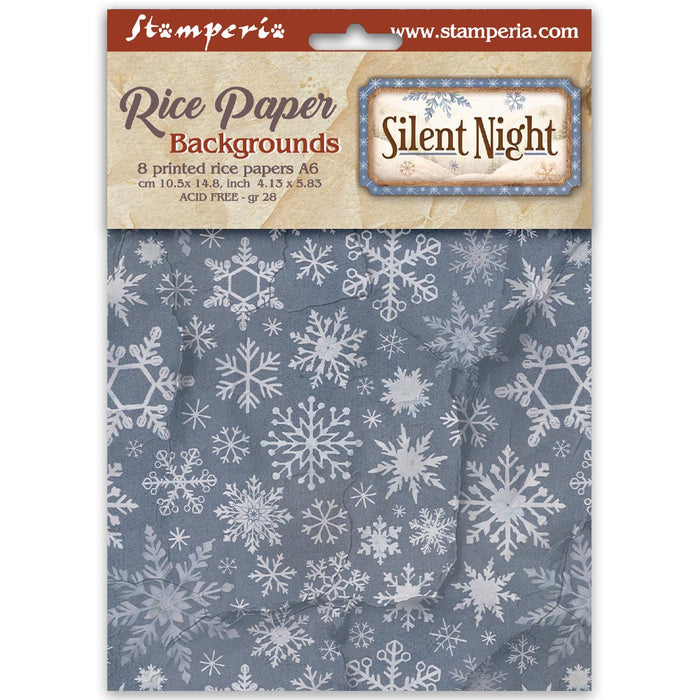 Stamperia Silent Night Rice Paper Backgrounds A6