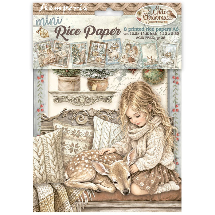 Stamperia White Christmas Mini Rice Paper A6