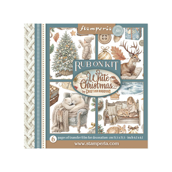 Stamperia White Christmas Rub-On Kit