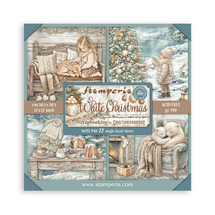 Stamperia White Christmas 12x12" Scrapbooking Maxi Pad
