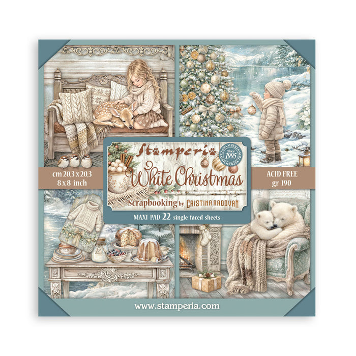 Stamperia White Christmas 8x8" Maxi Pad