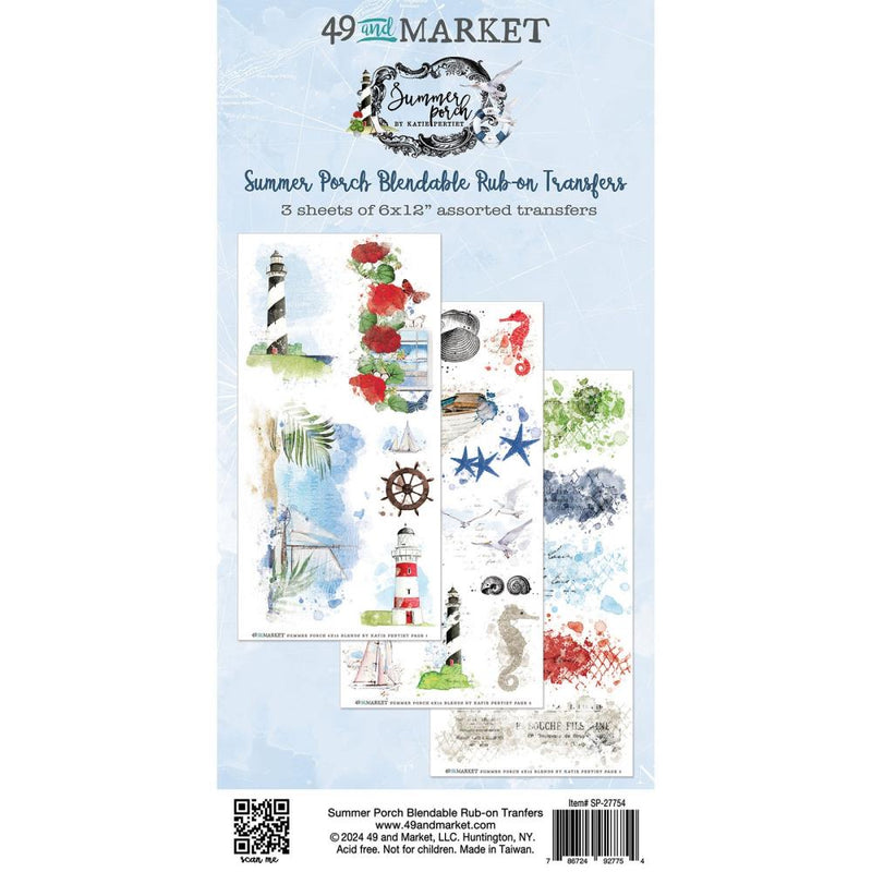 49 And Market Summer Porch Blendable  Rub-on Transfer Set