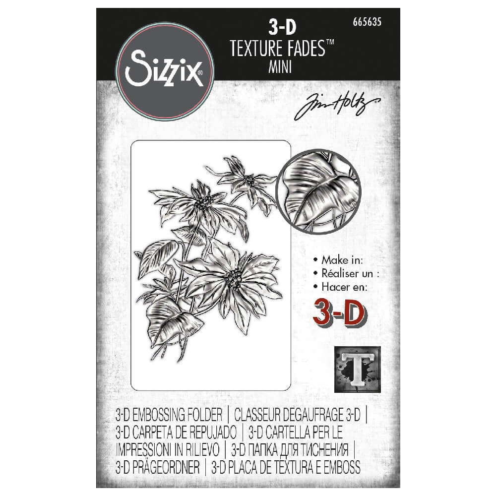 Tim Holtz - SIZZIX   "MINI TEXTURE FADES "Mini Poinsettia"