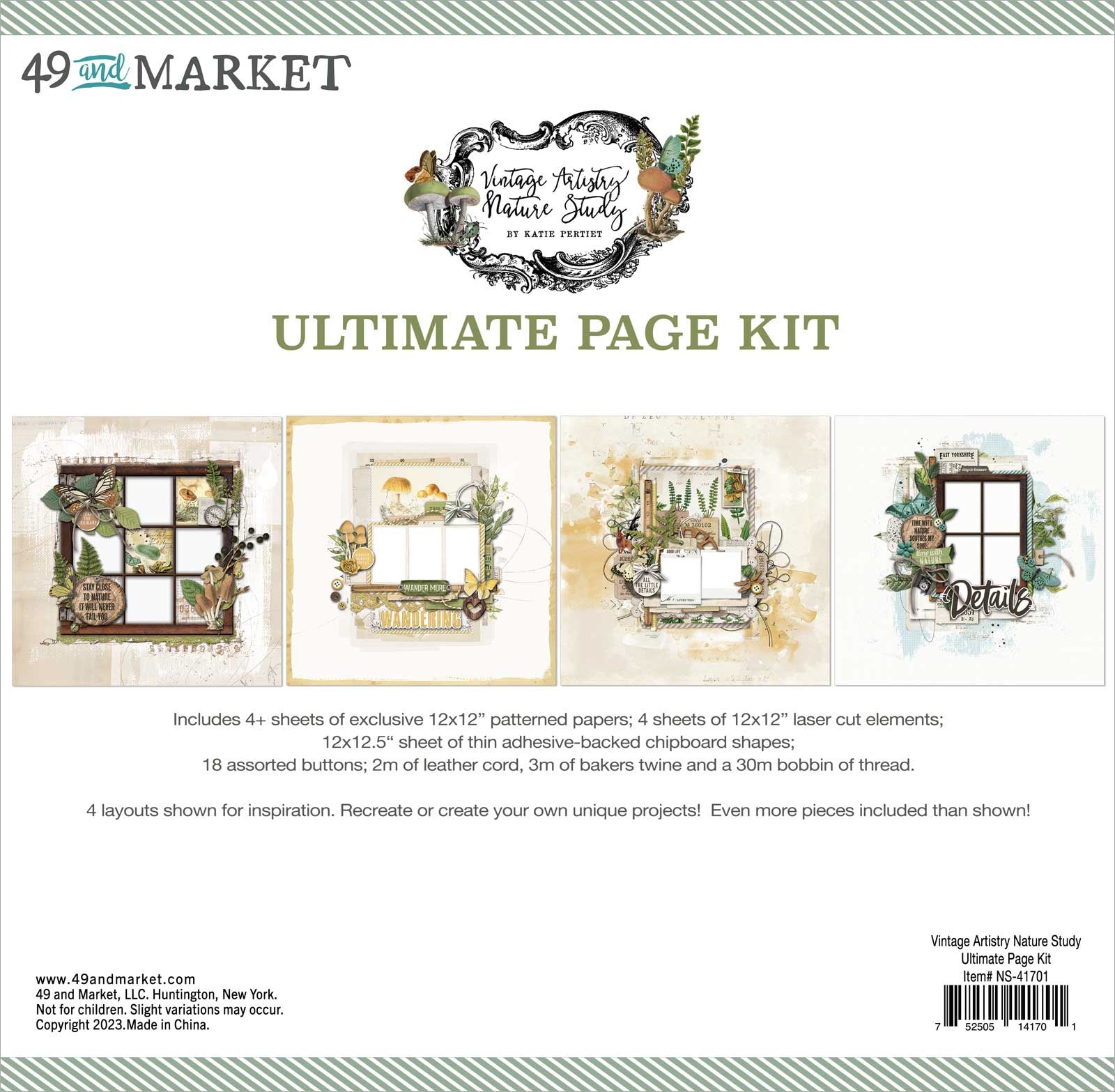 49 and Market  Vintage Artistry Nature Study Page Kit