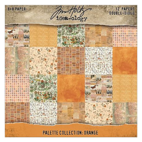 Tim Holtz Idea-ology Idea-ology Double-Sided Cardstock 8 x8 Palette Collection: Orange