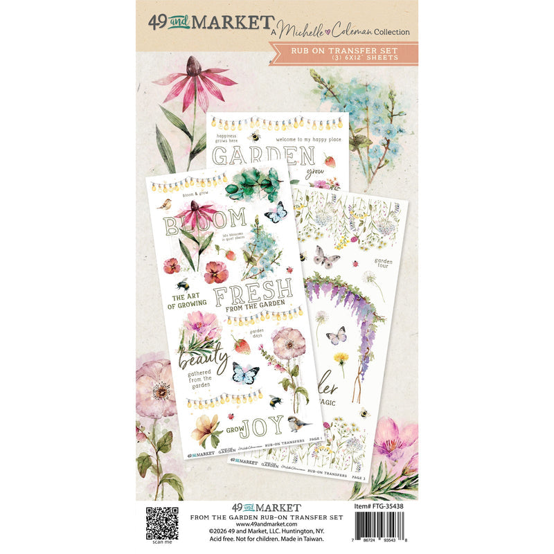 49 and Market - Rub on Transfers  - From the Garden
