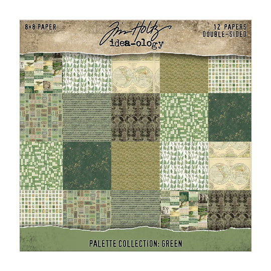 Tim Holtz Idea-ology Idea-ology Double-Sided Cardstock 8"X8" Palette Collection: Green 8