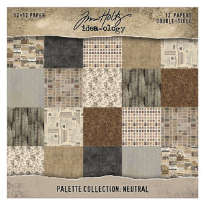 Tim Holtz Idea-ology Idea-ology Double-Sided Cardstock 12"X12" Palette Collection: Neutral